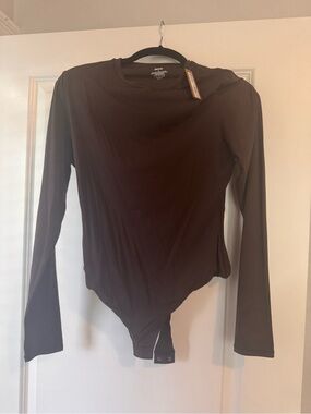 SKIMS Long Sleeve Brown Bodysuit - Women's Stretch Top